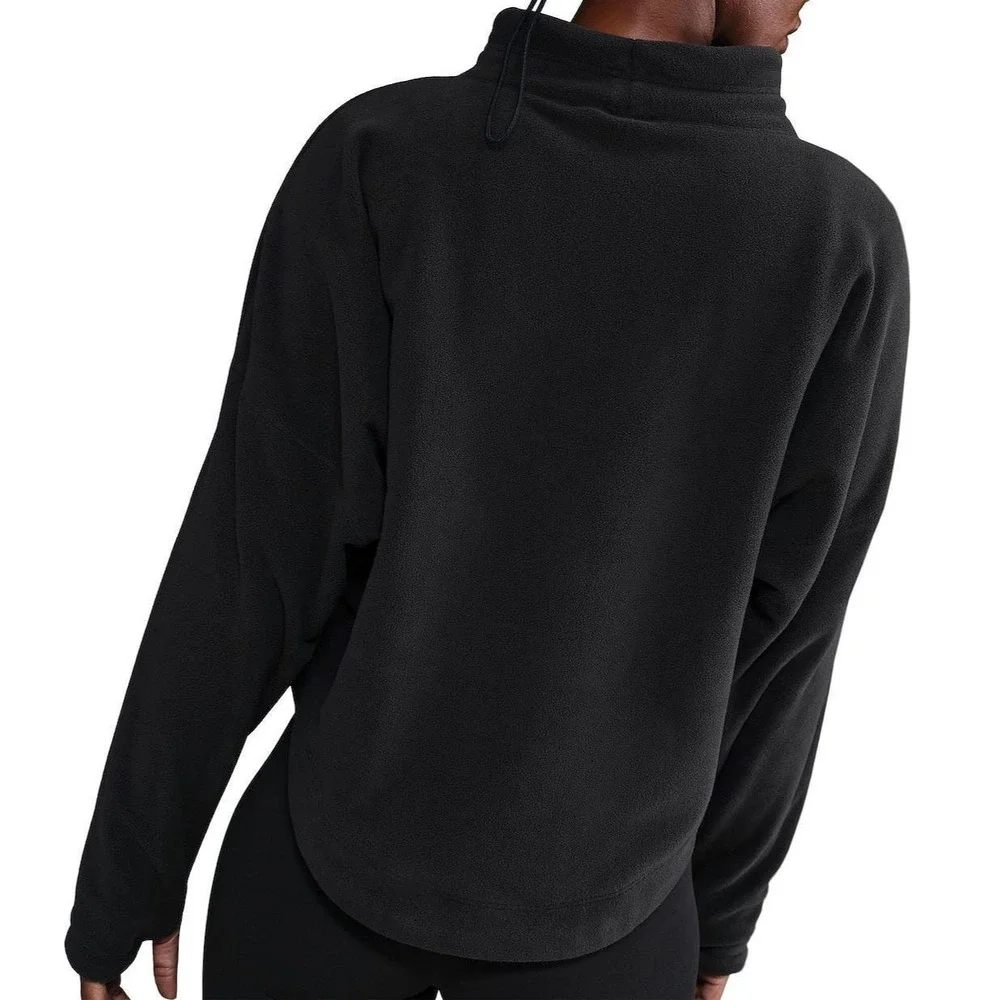 Nike‎ W Black Fleece Funnel Neck Pullover Sweatshirt Swoosh Logo Large 12-14 NEW